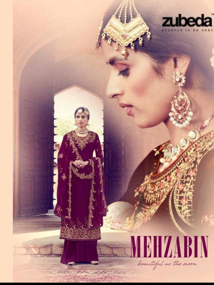 Zubeda Present Mehzabin Georgette Latest Embroidery Dress Collection Suits