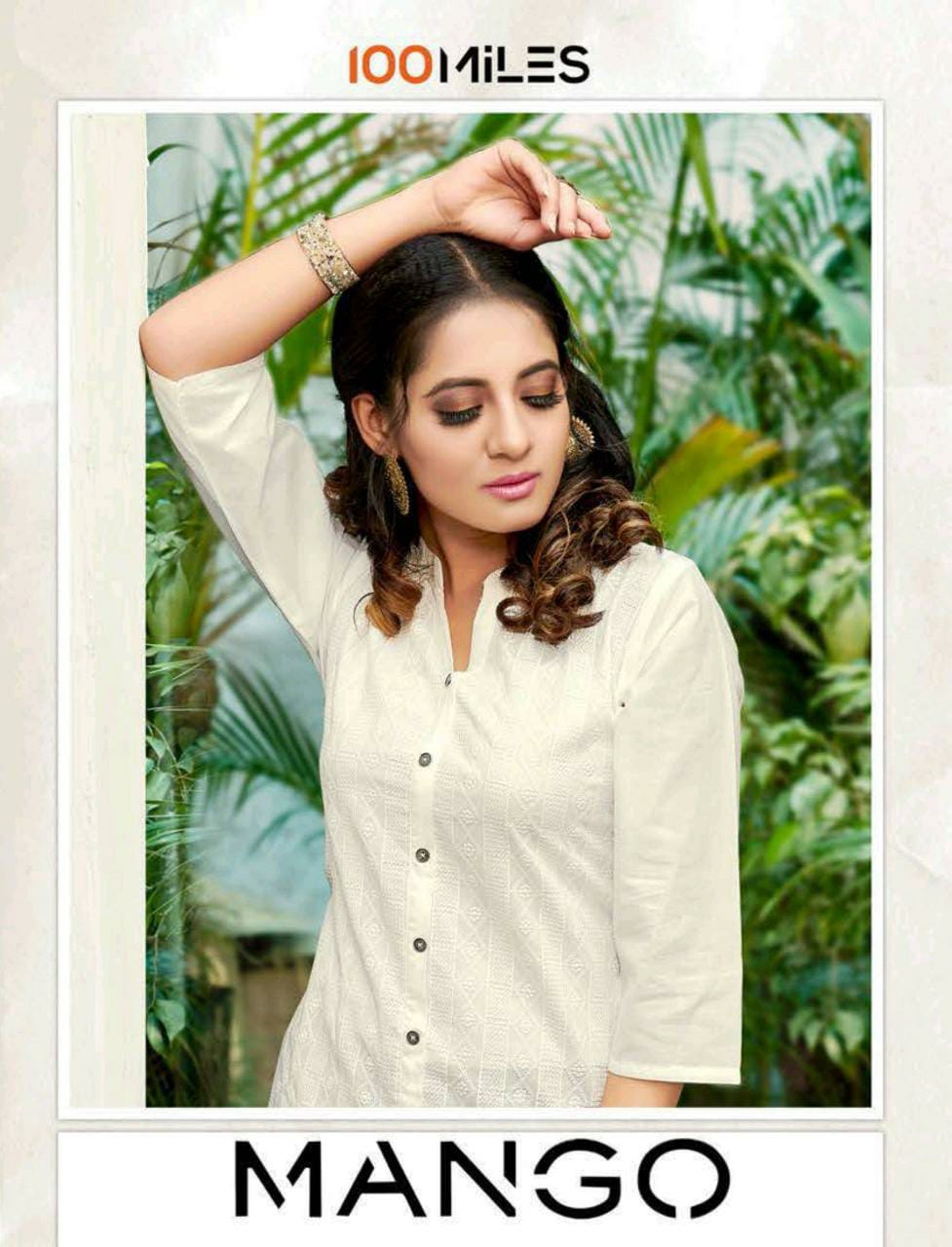 100 Miles Mango Cotton Work Kurti Online Supplier