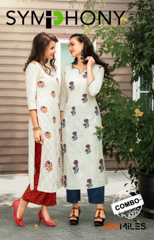 100 Miles Symphony Designer Kurti With Pant Collection