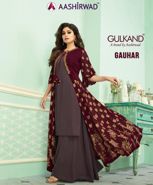 Aashirwad Gulkand Gauhar 7133-7137 Series Heavy Embroidered Dresses