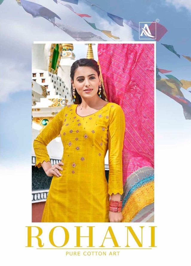 Alok Rohani Pure Cotton Embroidery Dress Materials