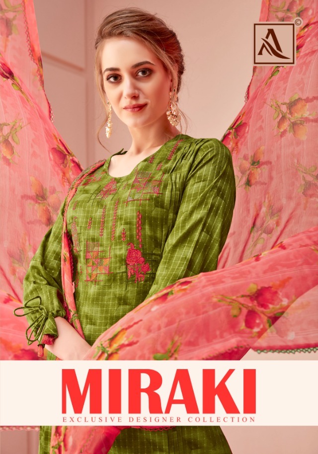 Alok Suit Miraki Pure Cotton Embroidery Salwar Suit Supplier