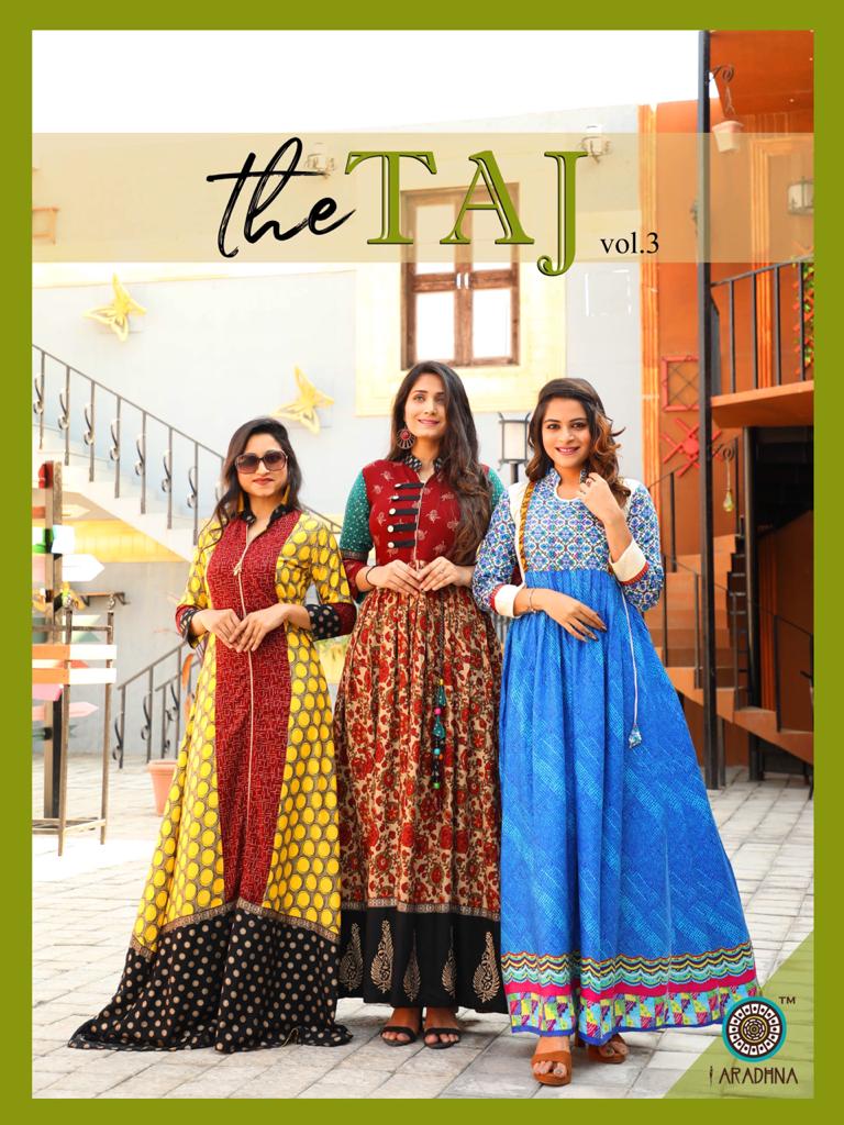 Aradhna Taj Vol 3 Rayon Long Gown Collection