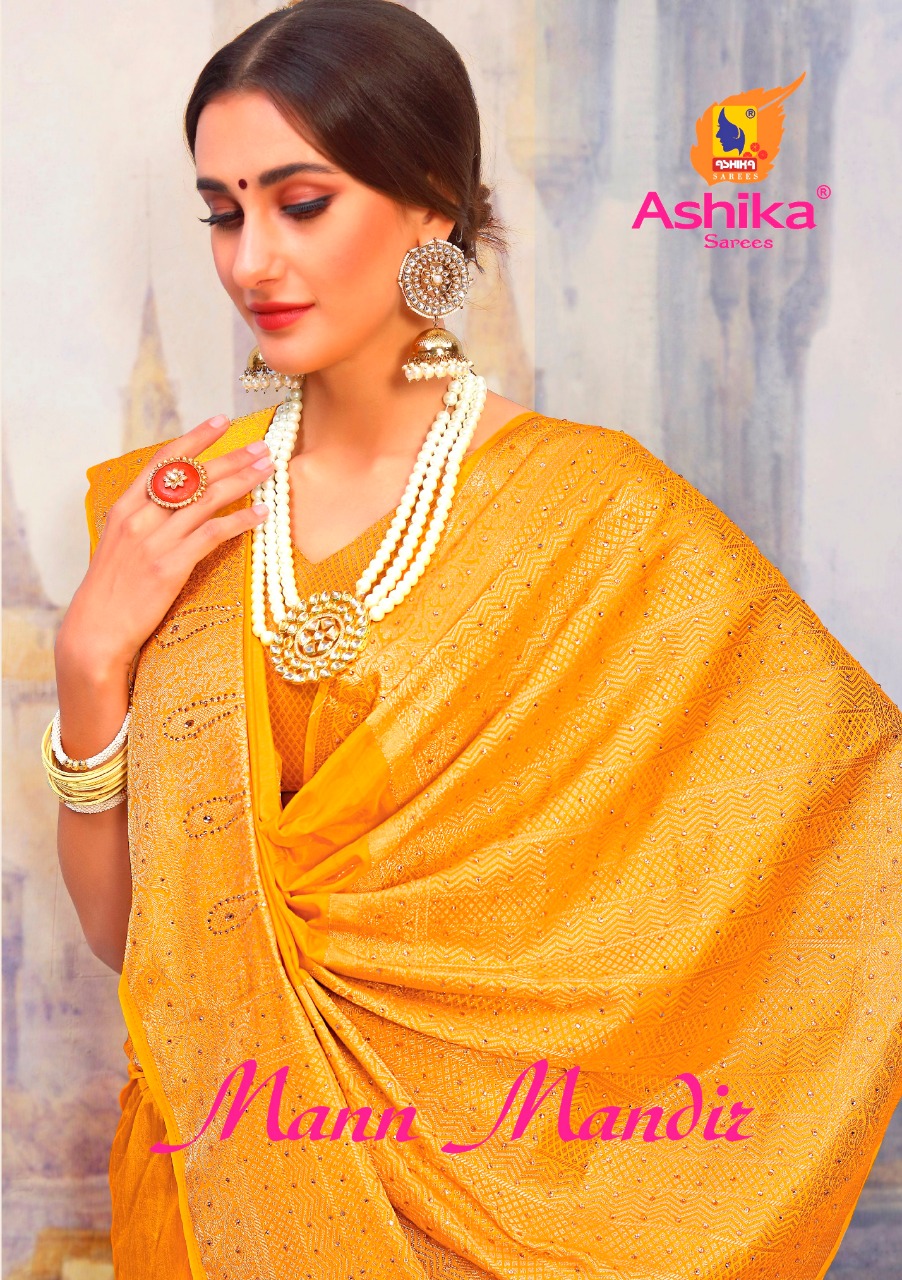 Ashika Mann Mandir Silk Saree With Stone Work Concept