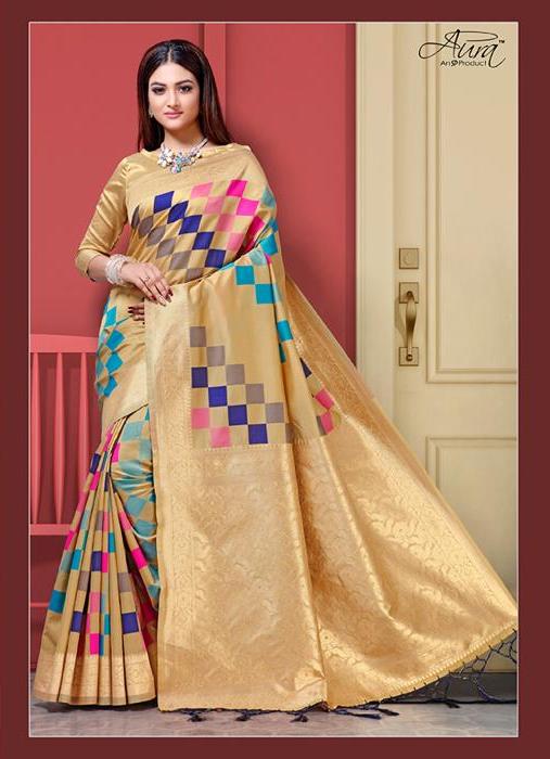 Aura Present Kiasa Silk Designer Fancy Saree Authorized Supplier