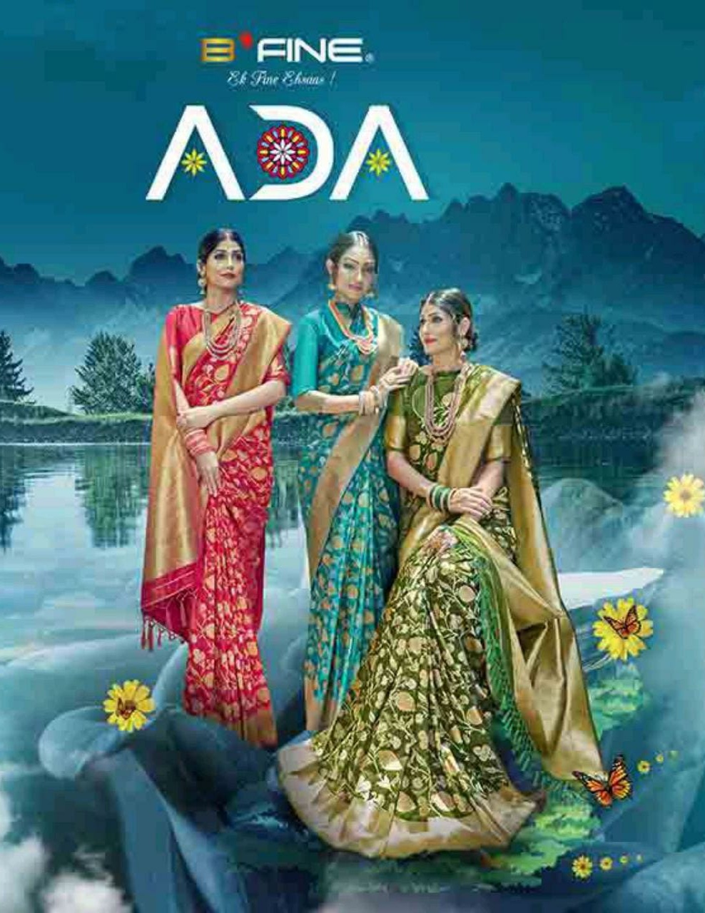 B Fine Ada 305-316 Series Silk Festival Wear Sarees Wholesaler