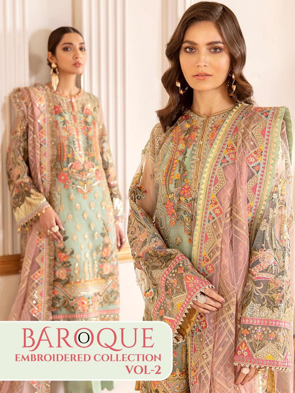 Baroque Embroidered Collection Vol 2 By Shree Fabs Georgette Pakistani Suits