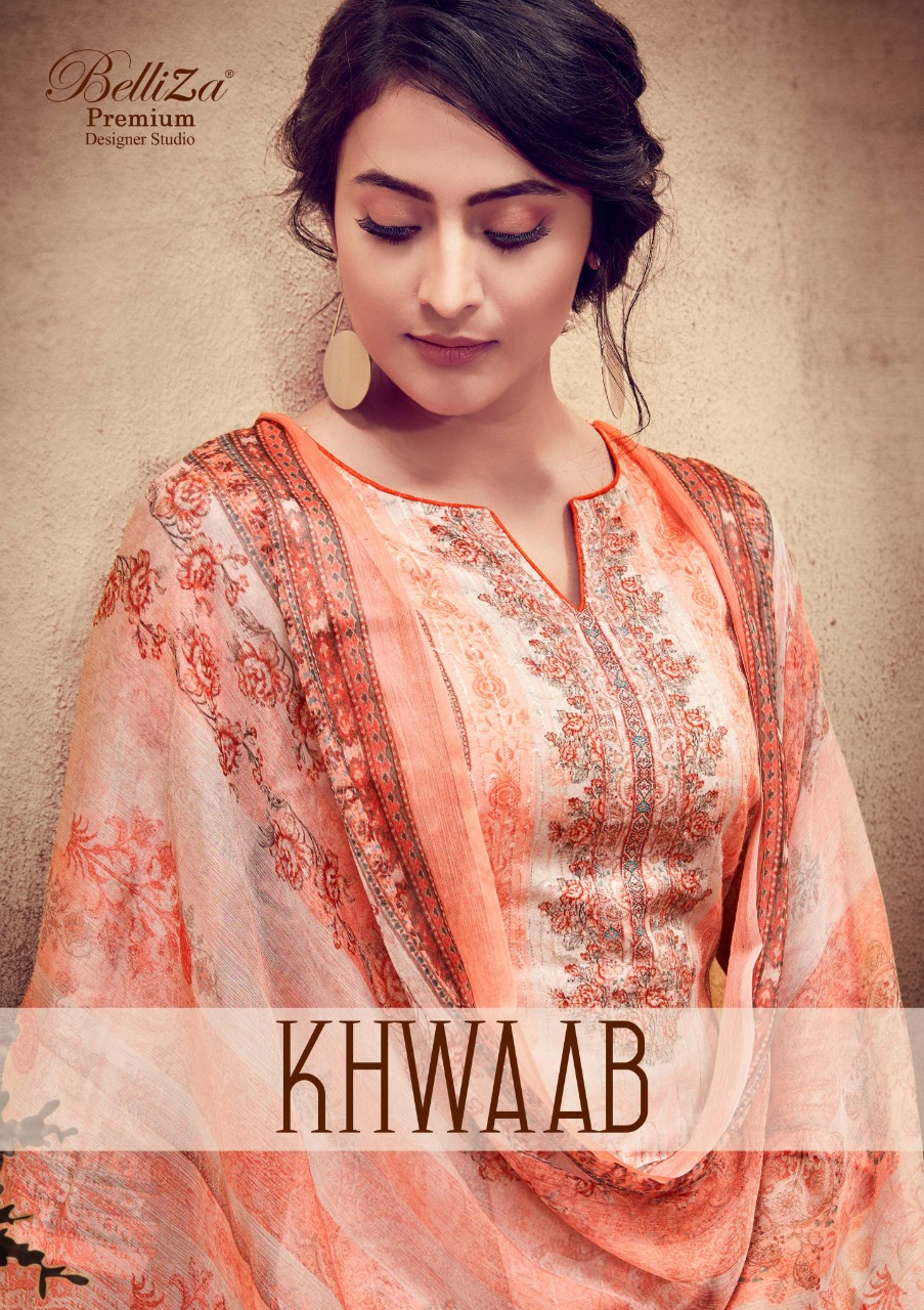 Belliza Present Khwaab Jam Cotton Satin Festival Wear Salwar Kameez