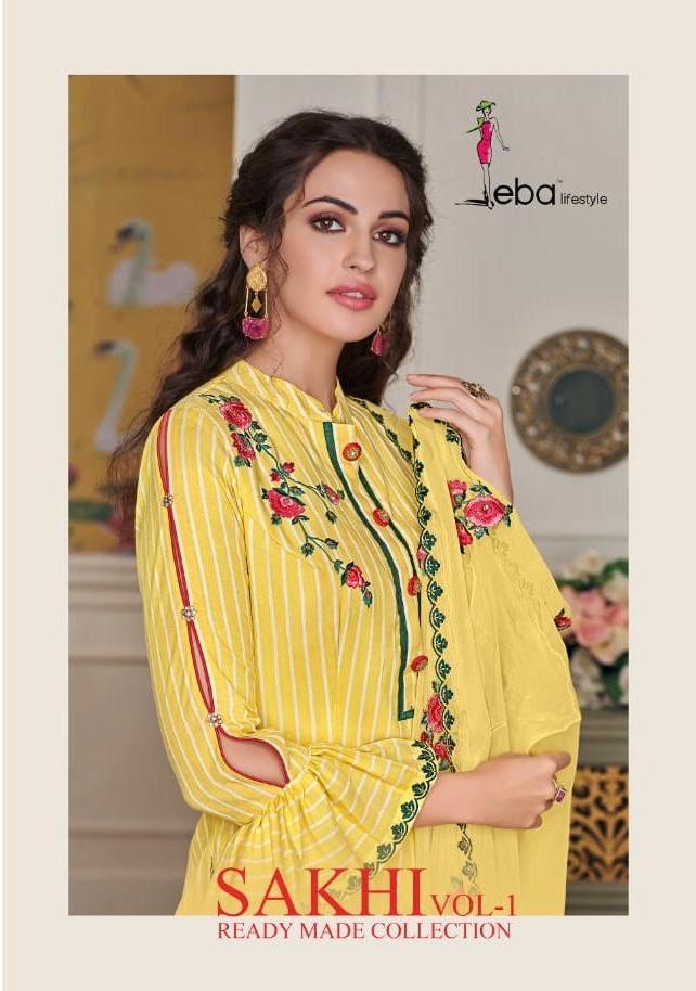 Eba Lifestyle Sakhi Ready Made Palazzo Suits Cotton Collection