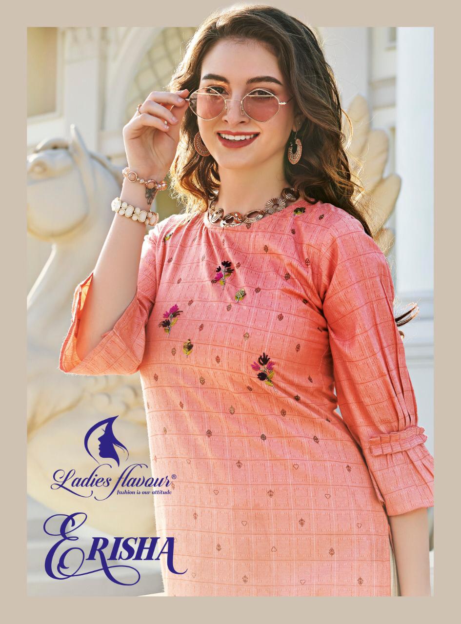 Erisha By Ladies Flavour Rayon Cotton Kurti With Bottom Collection