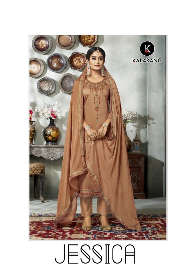 Kalarang Jessica Jam Silk Cotton Formal Style Fancy Suits Designs Collection