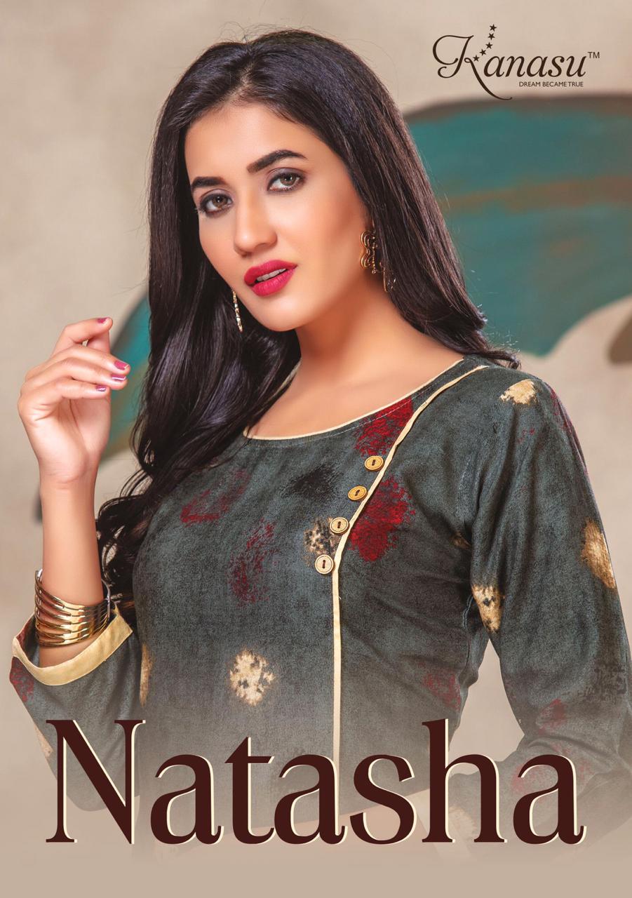 Kanasu Natasha Rayon Formal Wear Fancy Kurti Wholesaler