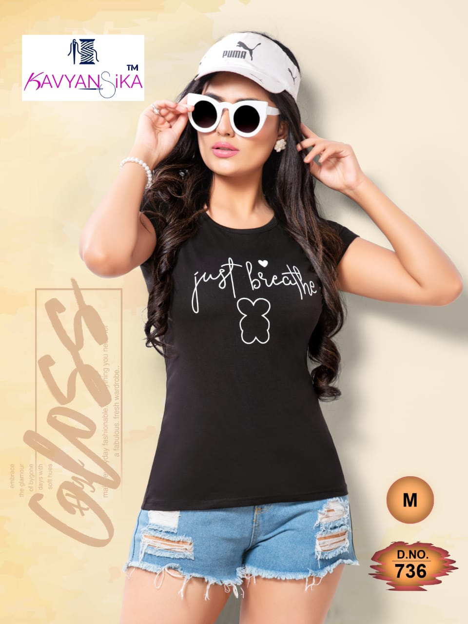 Kavyansika Plain Tshirt 736 Cotton Fancy Girls T Shirt Collection