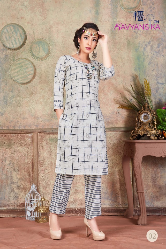 Kavyansika Present Fiesta Linen Cotton Long Top With Pant Collection