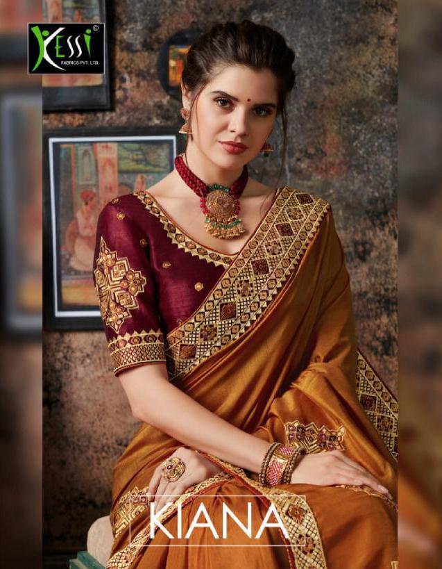 Kessi Kiana 9501 Series Georgette Silk Embroidery Saree Wholesaler