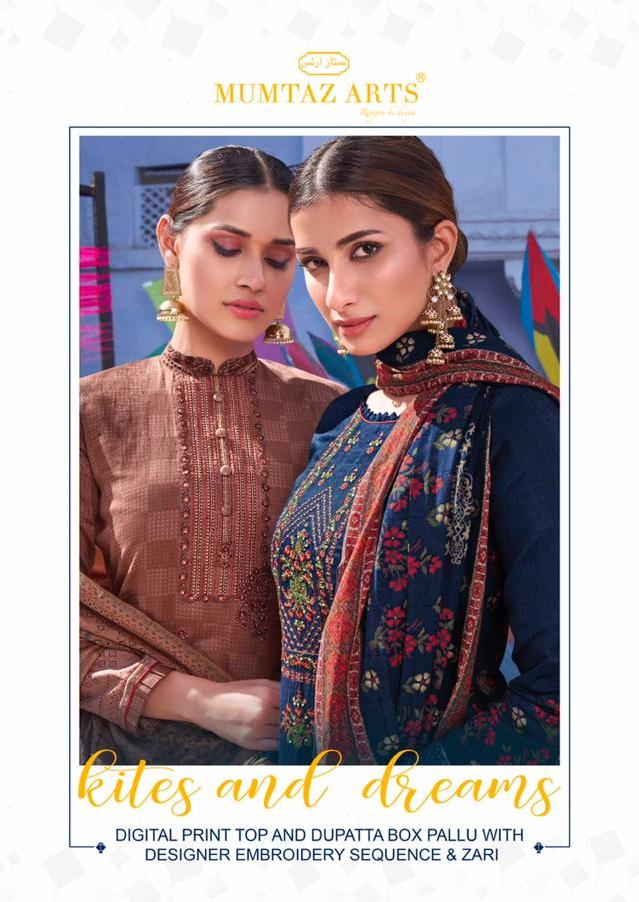 Kites And Dreams By Mumtaz Arts Jam Satin Karachi Suits Collection