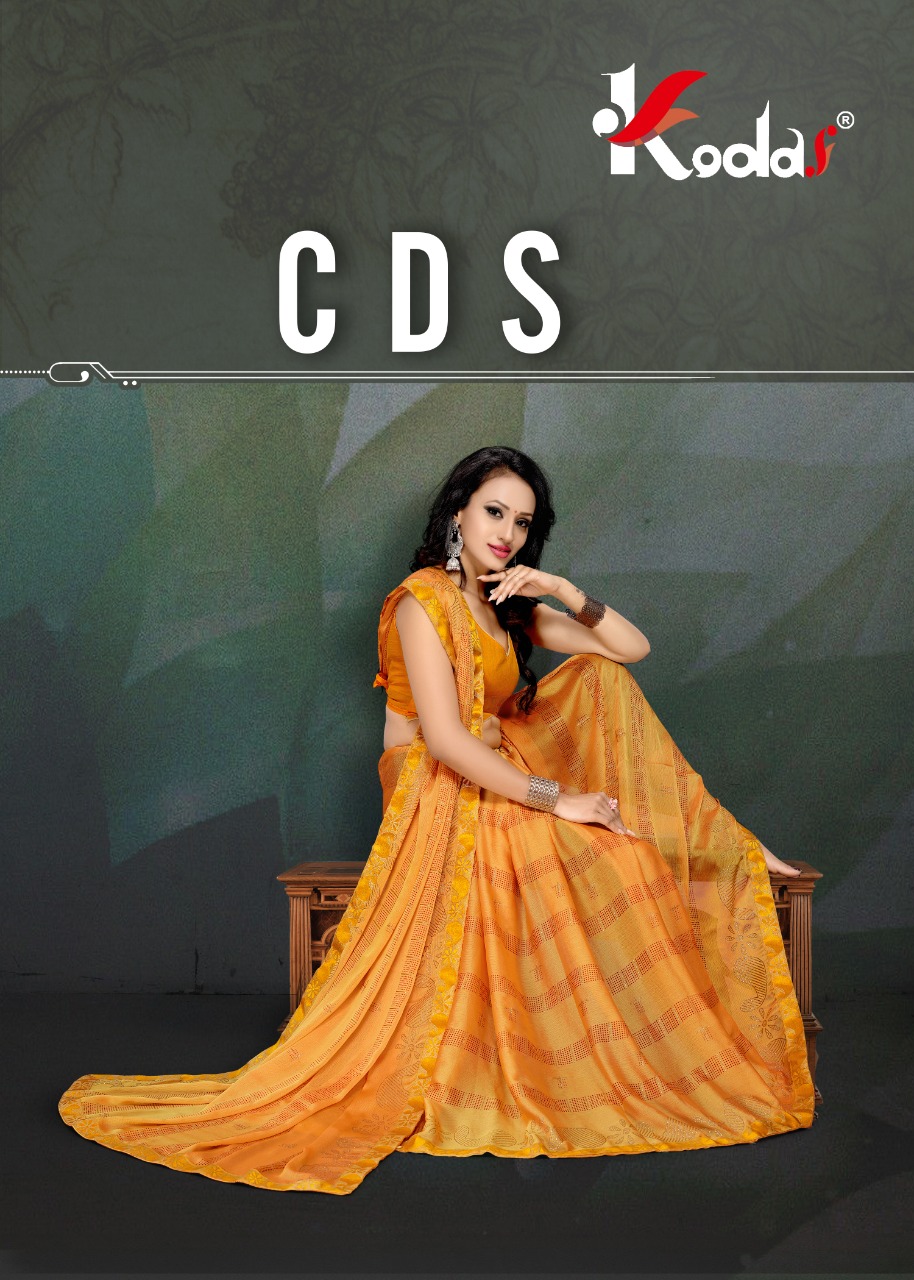 Kodas Brand Cds Moss Chiffon Printed Saree Collection