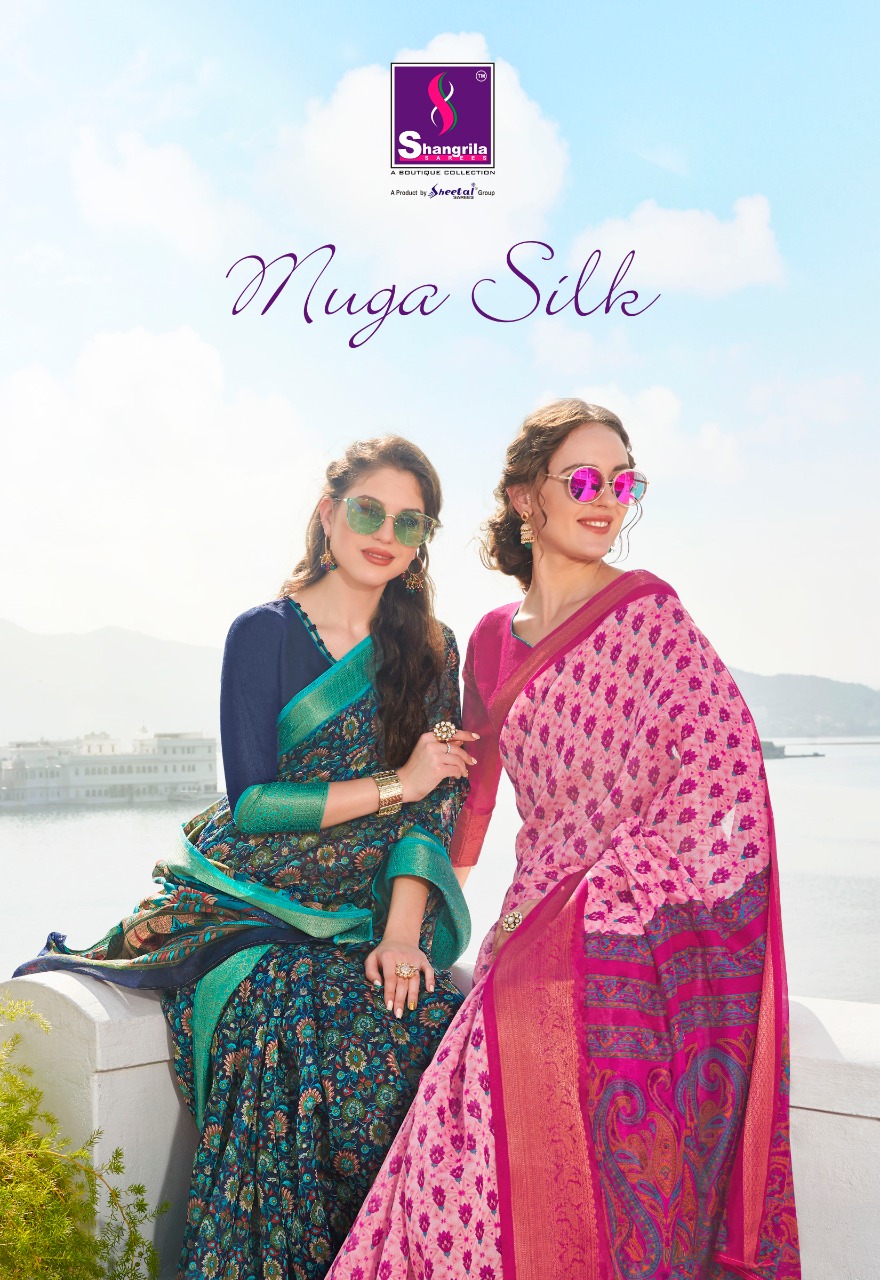 Muga Silk By Shangrila Silk Saree On Handloom Art Print Concept