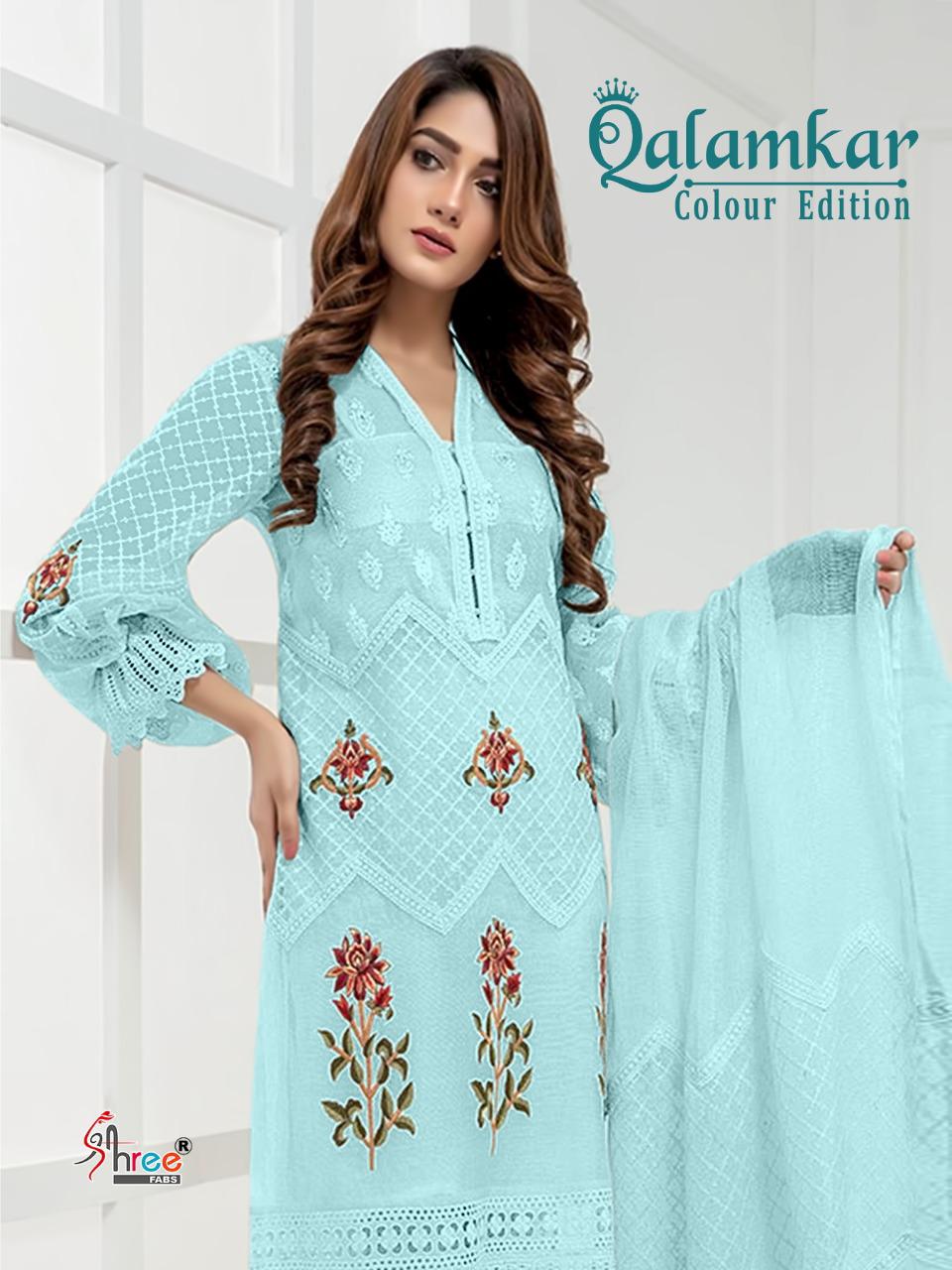 Qalamkar Colour Edition By Shree Fabs Lawn Cotton Pakistani Dress Materials