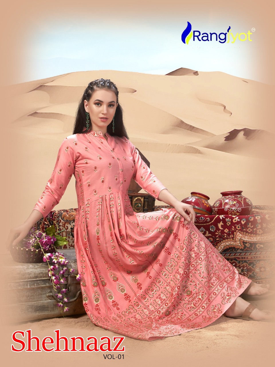 Rangjyot Shehnaz Rayon Long Gown Style Kurti Collection