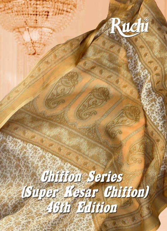 Ruchi Super Kesar Chiffon Vol 46 Printed Light Color Saree