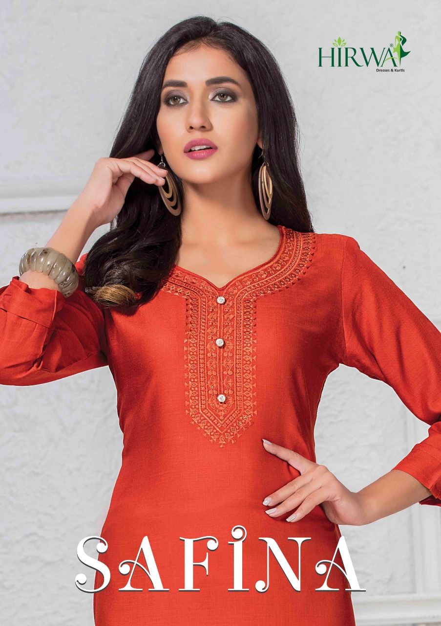 Safina By Hirwa Rayon Slub Casual Wear Kurti Catalogue