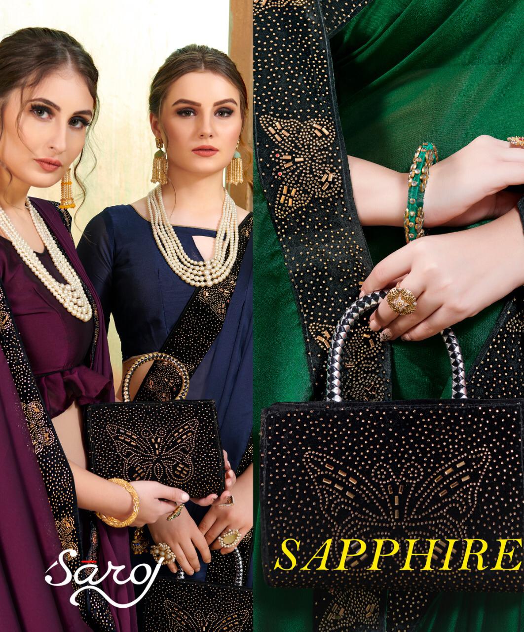 Sapphire By Saroj Party Wear Fancy Saree With Free Clutch Purse Collection