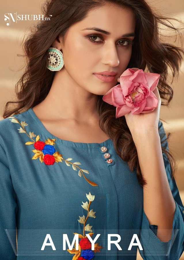 Shubh Nx Amyra Slub With Embroidery Kurtis