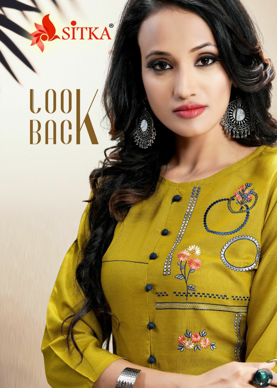 Sitka Look Back Rayon Embroidery Kurti With Dupatta Collection