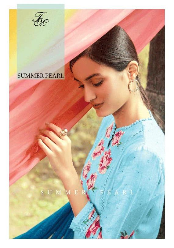 T And M Summer Pearl Linen Digital Printed Handwork Salwar Kameez