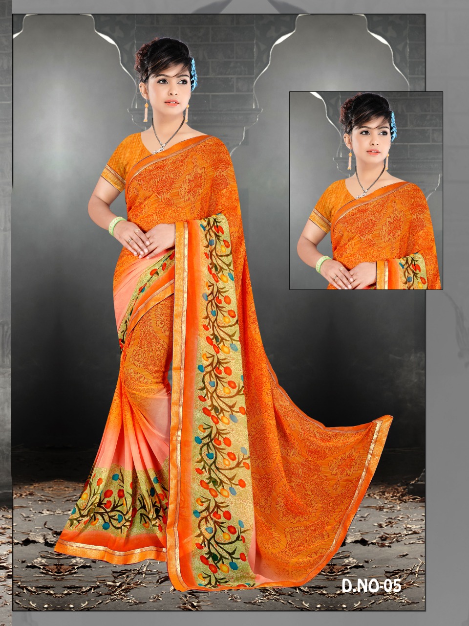 Weightless Printed Saree By Vedam Designer Saree Cheap Rate