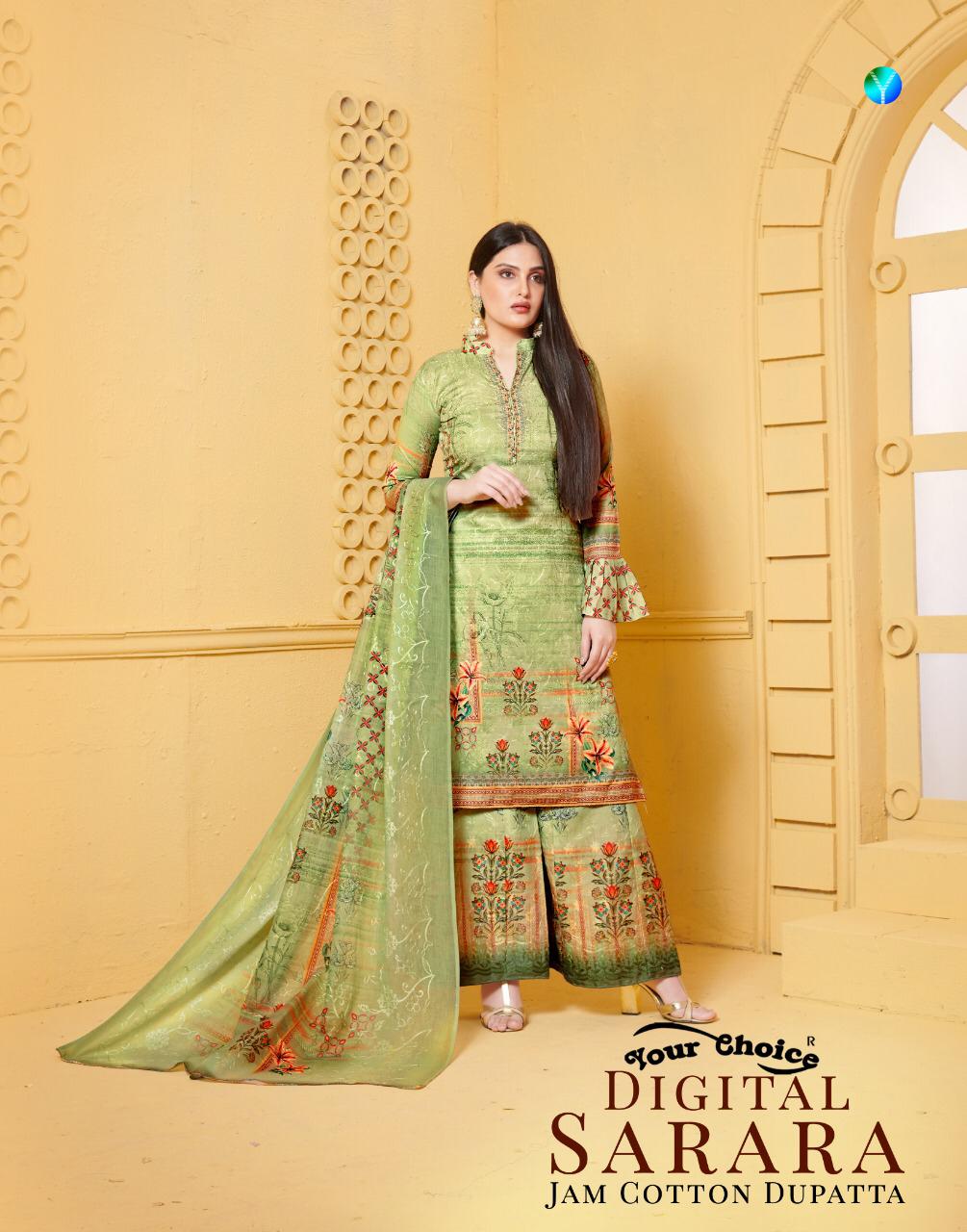 Your Choice Digital Sarara Jam Silk Ethnic Party Wear Sharara Style Suit Supplier