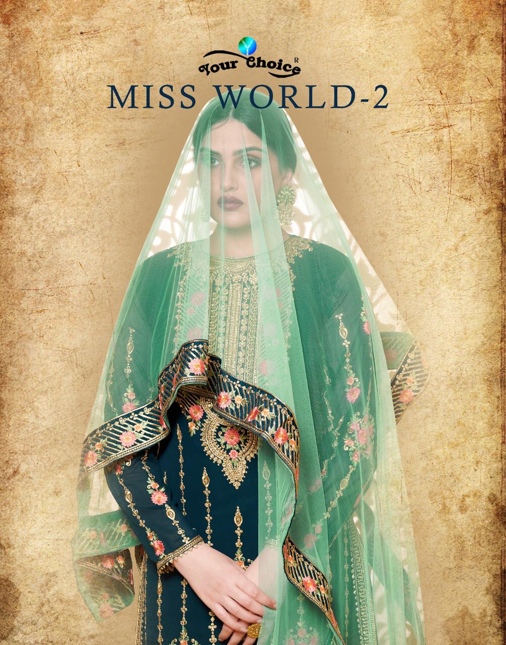 Your Choice Miss World Vol 2 Georgette Sharara Style Heavy Work Salwar Kameez