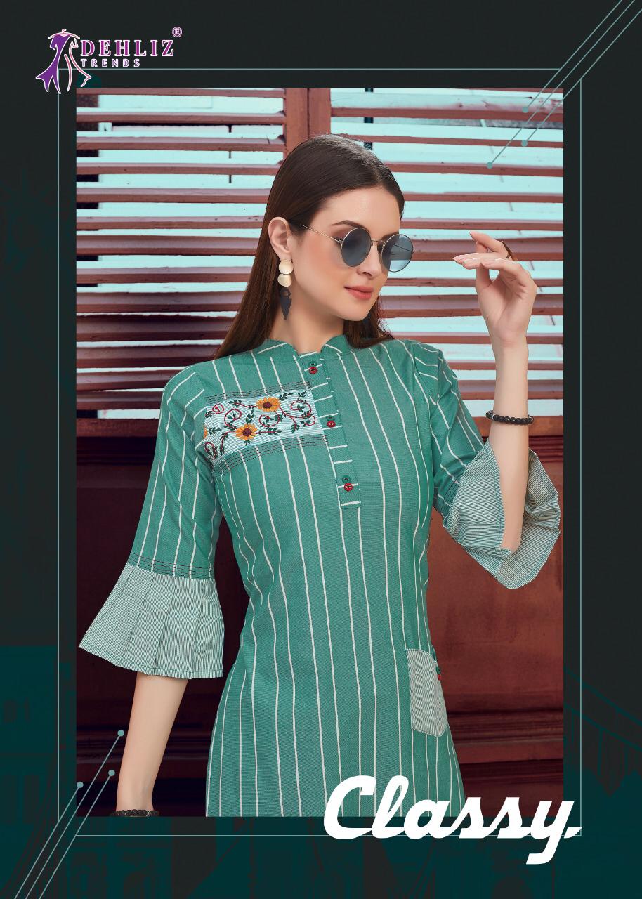 Dehliz Trendz Classy Cotton Long Kurti With Pant Supplier