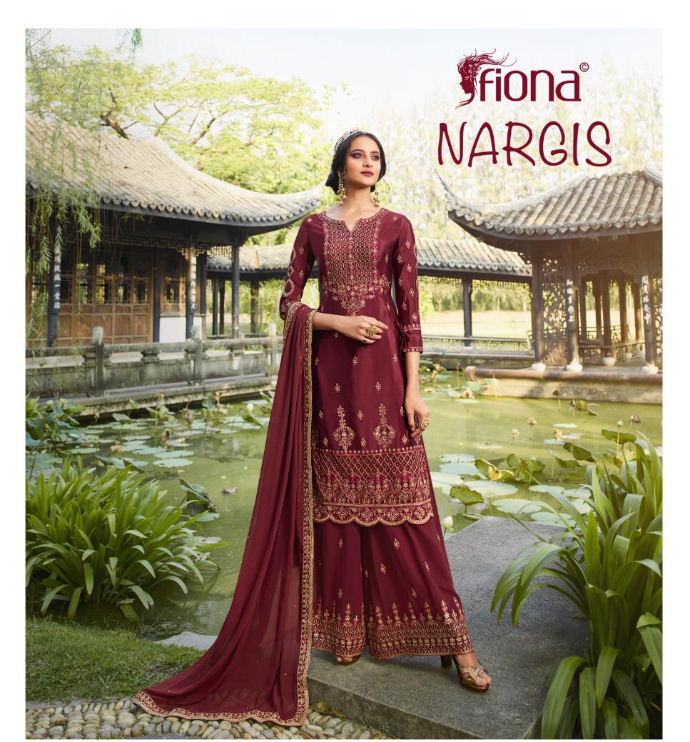 Fiona Nargis 22731 Series Chinnon Handwork Suits And Salwar Kameez