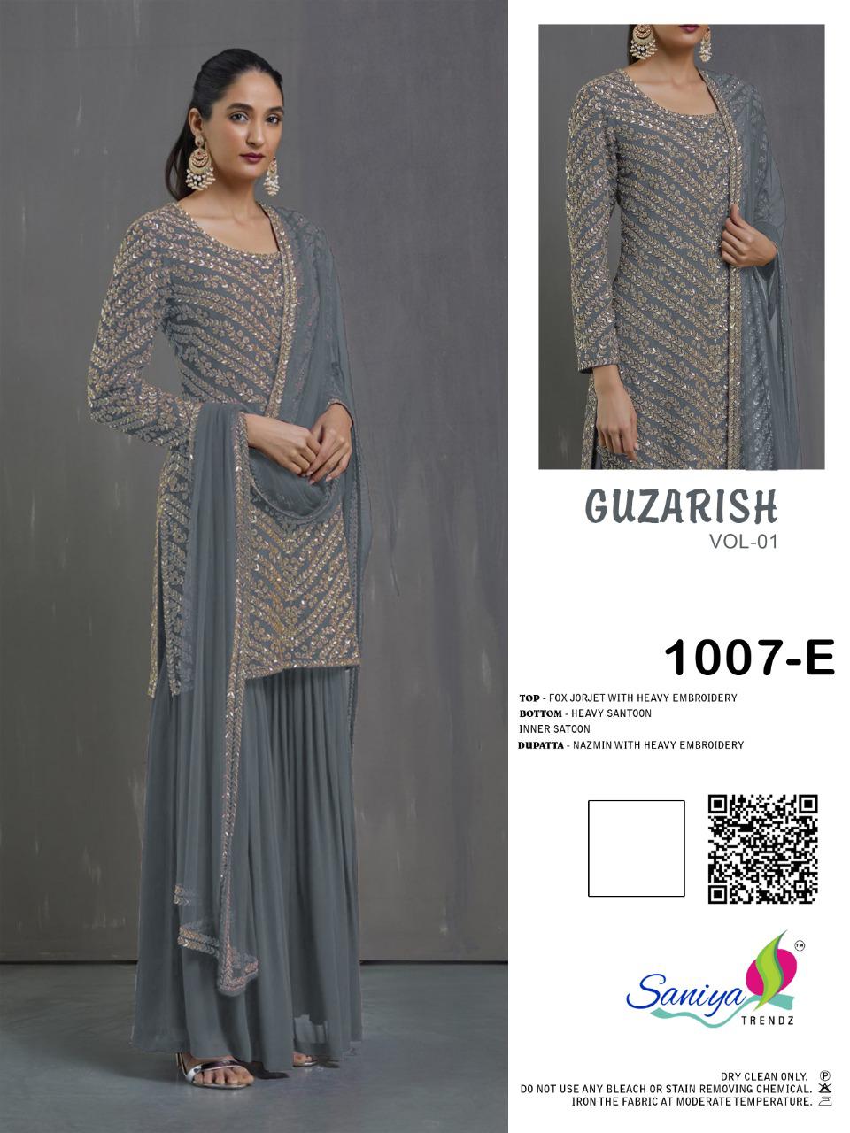 Guzarish By Saniya Trendz Georgette Embroidery Party Wear Suits