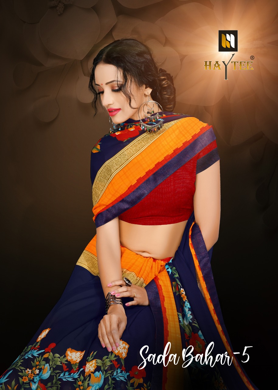 Haytee Present Sada Bahar Vol 5 Rennial Printed Formal Wear Saree