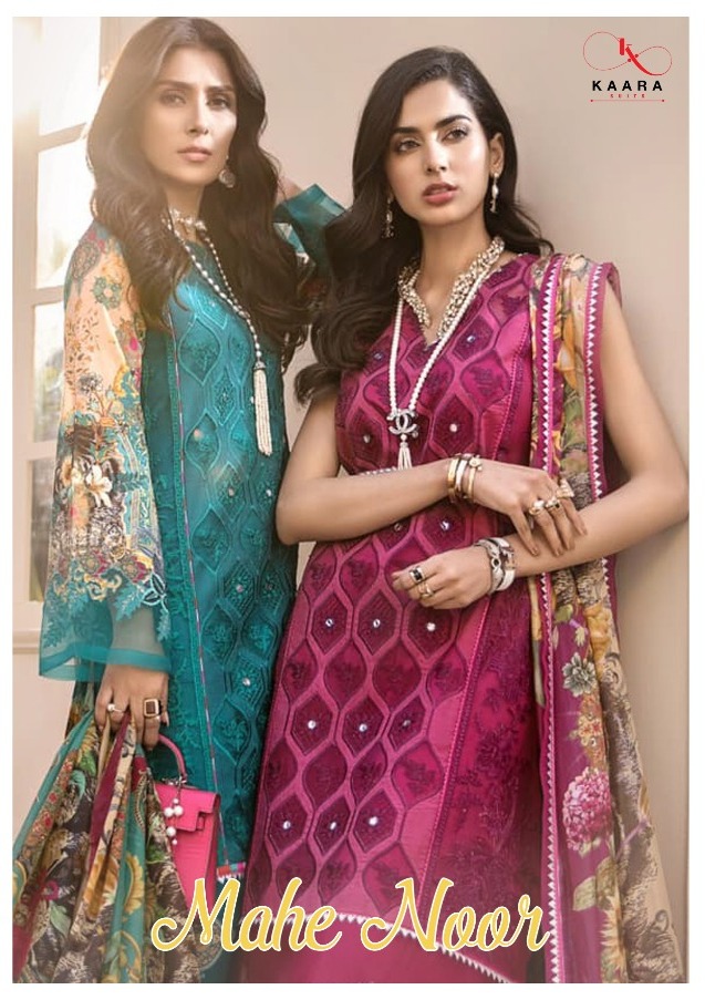 Kaara Suits Mahe Noor Pure Cotton Pakistani Dress Materials