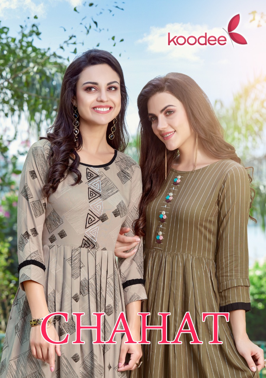 Koodee Chahat Rayon Designer Fancy Kurti Online Supplier