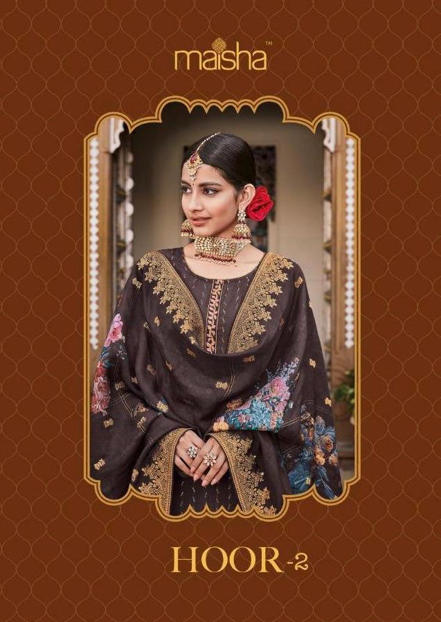 Maisha Hoor Vol 2 8701-8703 Series Pure Crape Party Wear Suits