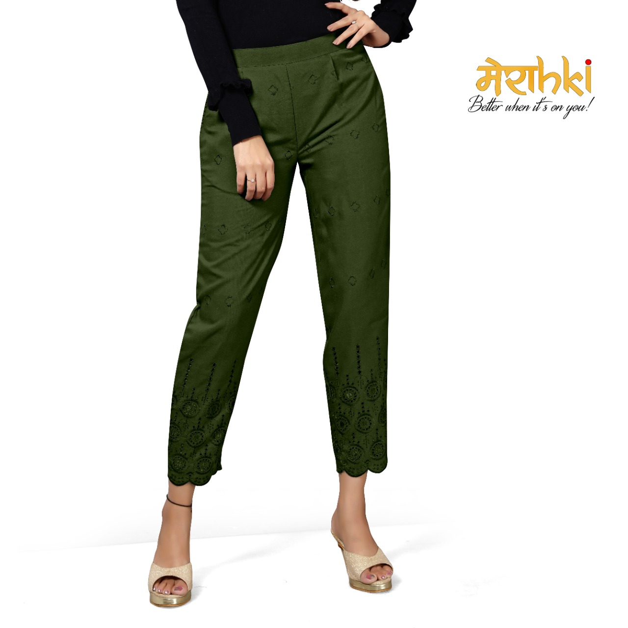 Merahki Present Schiffli Rayon Pant Bottom Wear Collection