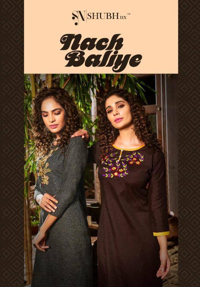 Nach Baliye By Shubh Nx Slub Mirror Work Kurtis