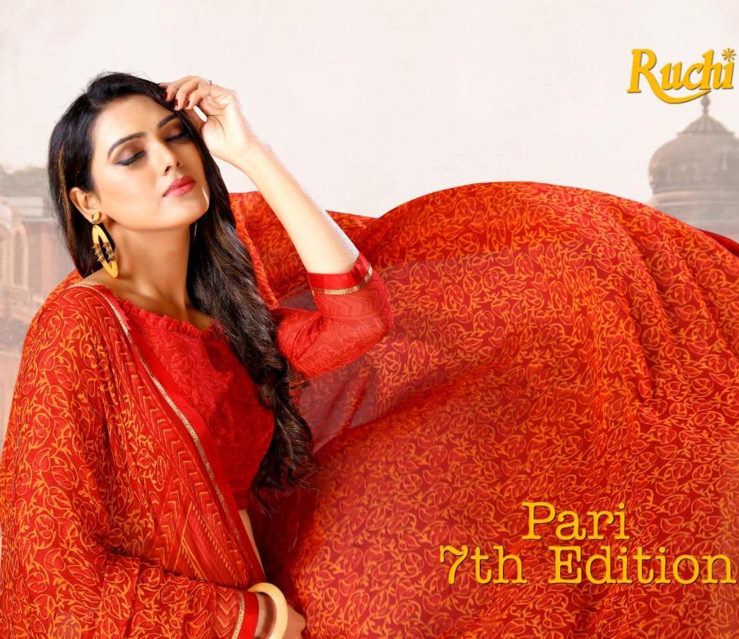 Pari Vol 7 By Ruchi Chiffon Printed Formal Wear Saree