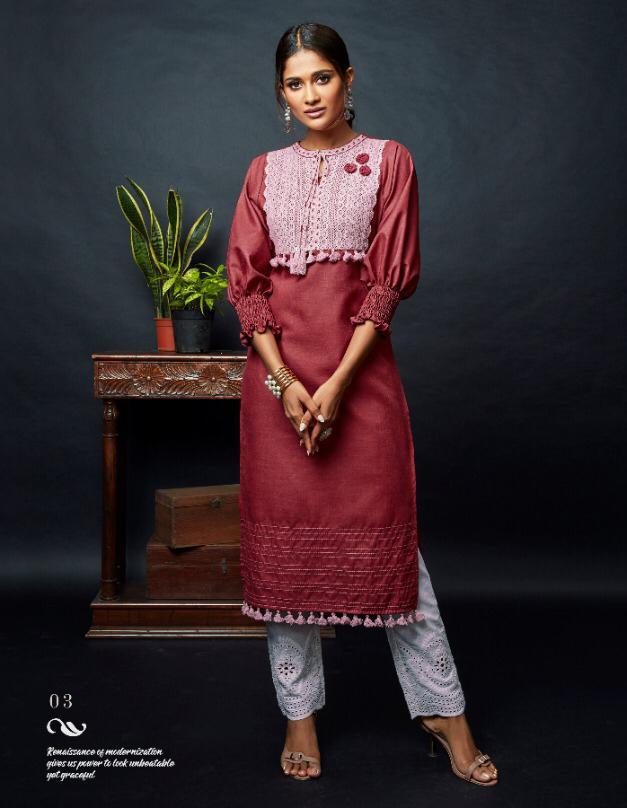 Reena Vol 3 By Nitara Modern Style Rayon Long Top With Cotton Pant Seller