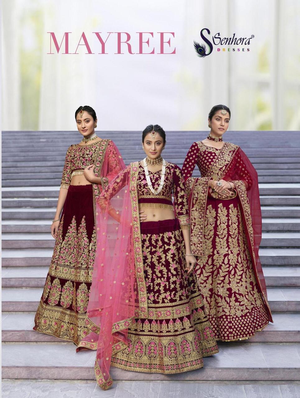 Senhora Present Mayree Velvet Designer Bridal Lehanga Wholesaler