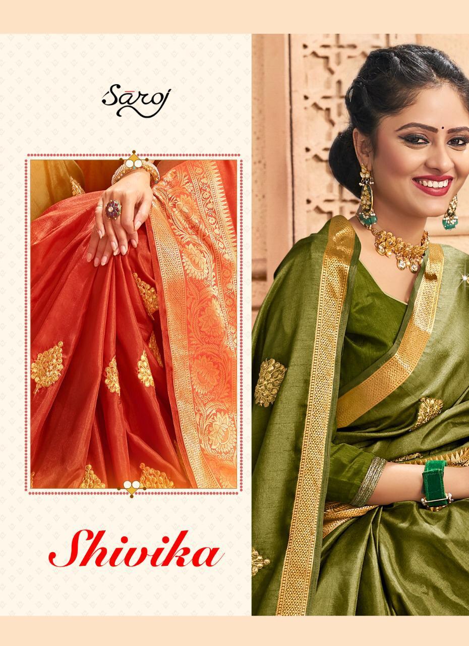 Shivika By Saroj Dola Silk With Jari Work Party Wear Saree