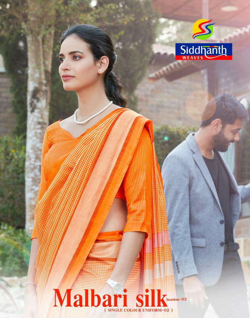 Siddhanth Malbari Silk Vol 2 Cracale Silk Uniform Style Saree Collection