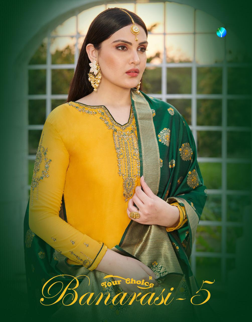 Your Choice Banarasi Vol 5 Satin Georgette Party Wear Salwar Kameez