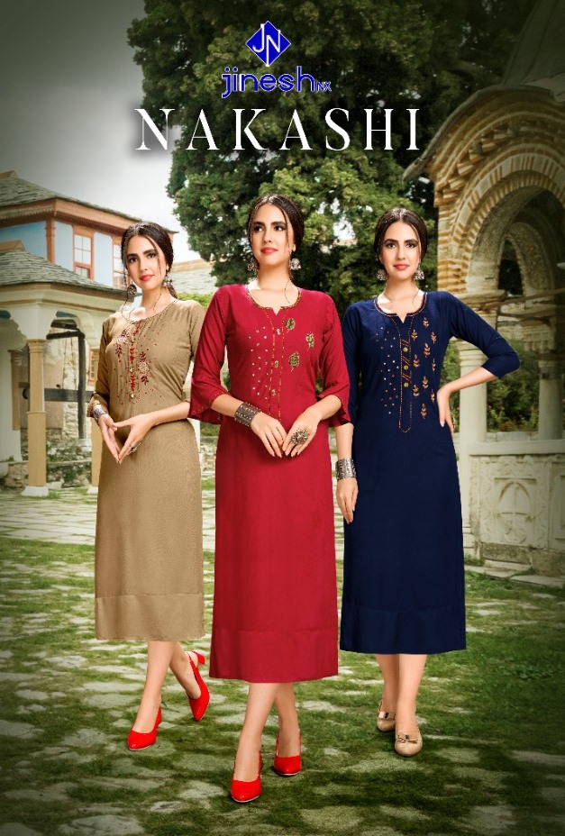 Jinesh Nx Launch Nakashi Vol 1 Rayon Exclusive Kurti Collection