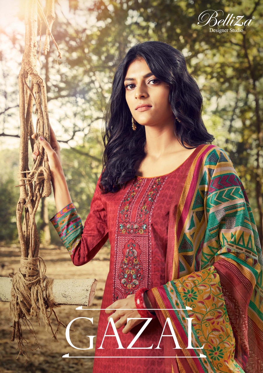 Belliza Gazal Cotton Kashmiri Embroidery Suits Collection